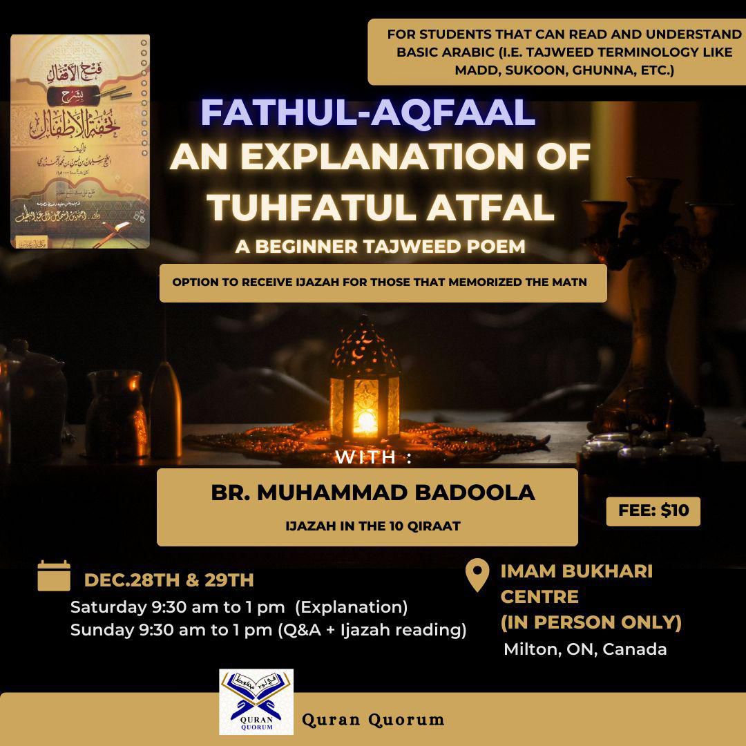 Poster showing details of event at Imam Bukhari Centre